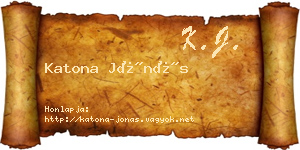 Katona Jónás névjegykártya